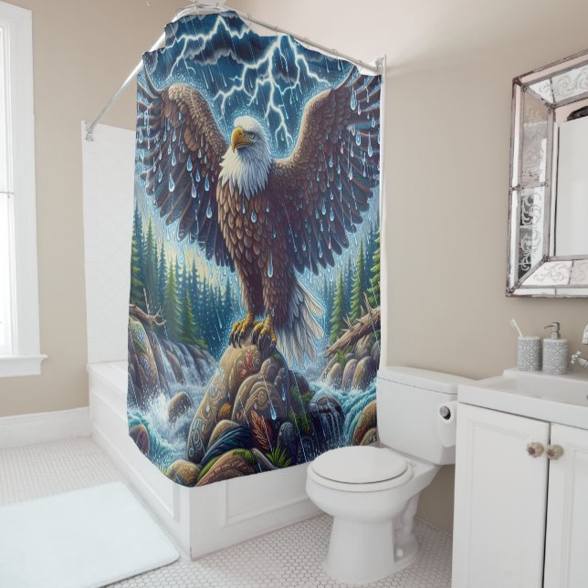 Eagle Art Shower Curtain (In Situ)