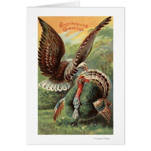 Eagle Attacking a Turkey Cards (Front)