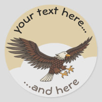 Eagle Attacking Classic Round Sticker