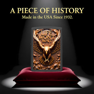 Eagle Attacking High Relief Monochromatic Frame Zippo Lighter