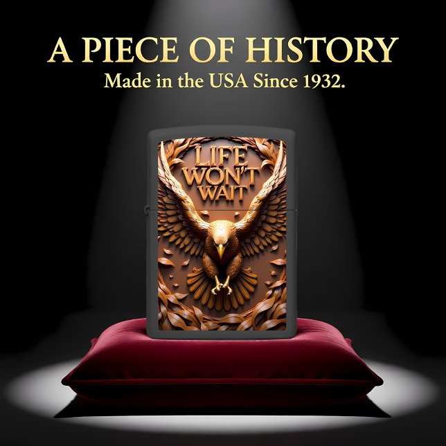 Eagle Attacking High Relief Monochromatic Frame Zippo Lighter (Creator Uploaded)