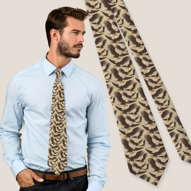 Eagle Attacking Pattern Neck Tie (Creator Uploaded)