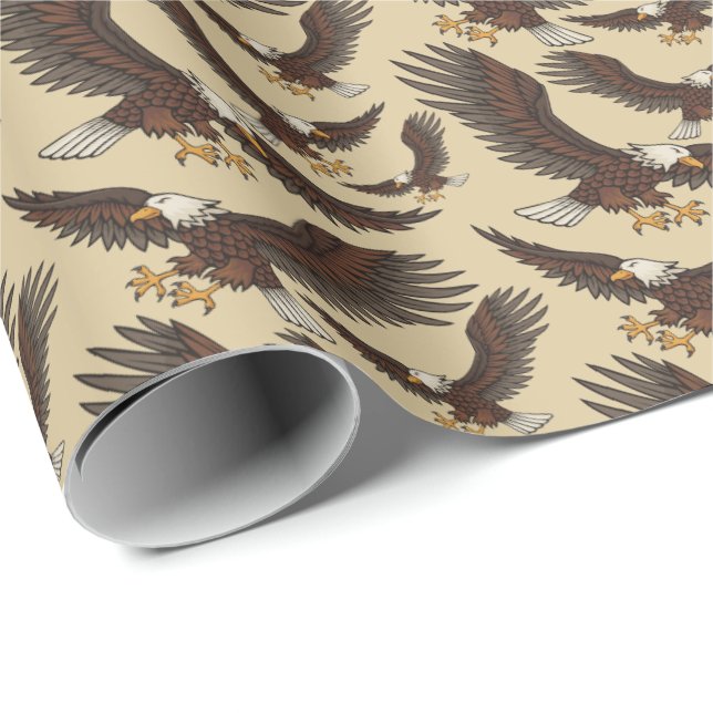 Eagle Attacking Pattern Wrapping Paper (Roll Corner)
