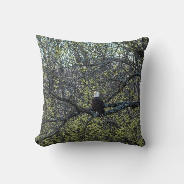 Eagle Awareness Throw Pillow (Front)