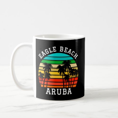 Eagle Beach Aruba Family Vacation Sunset Palm Tree Coffee Mug