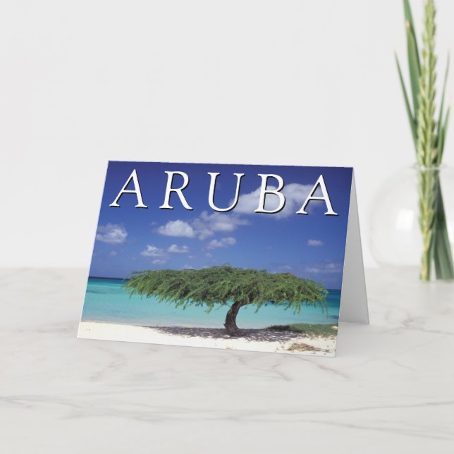 Eagle Beach | Caribbean, Aruba Letterpress Thank You Card (Front)