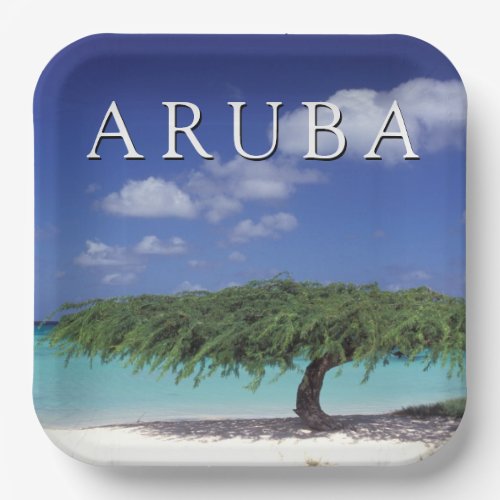 Eagle Beach  Caribbean Aruba Paper Plates