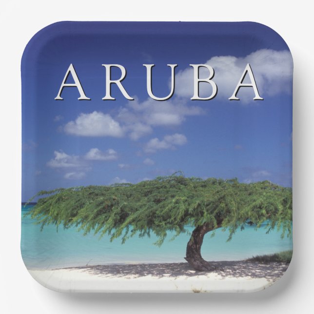 Eagle Beach | Caribbean, Aruba Paper Plates (Front)
