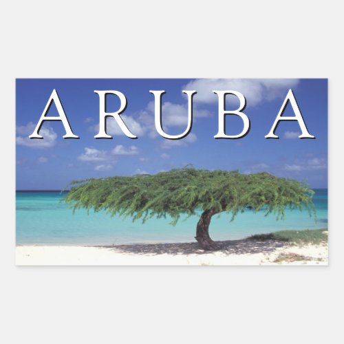 Eagle Beach  Caribbean Aruba Rectangular Sticker