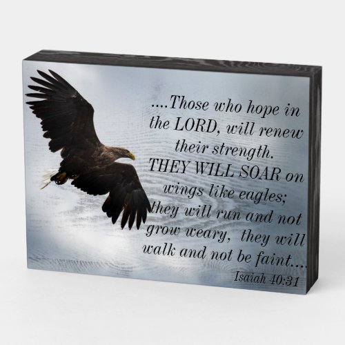 Eagle Bible Scripture Wood Box Sign