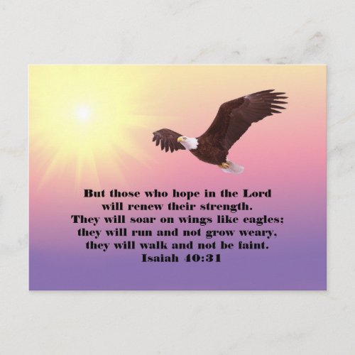 Eagle Bible Verse Hope and Strength Postcard