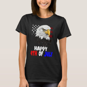 Eagle Bird 4th of July American Flag Veterans Memo T-Shirt