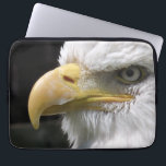 EAGLE BIRD OF PREY LAPTOP SLEEVE<br><div class="desc">A photographic design of the head of a beautiful bald eagle.</div>