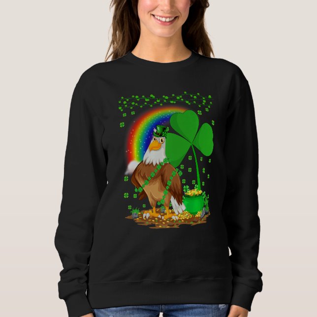Eagle Bird  Shamrock Rainbow Eagle St Patrick's Da Sweatshirt (Front)