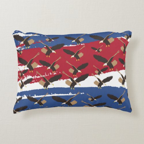 Eagle Bird USA Patriotic American Flag   Accent Pillow