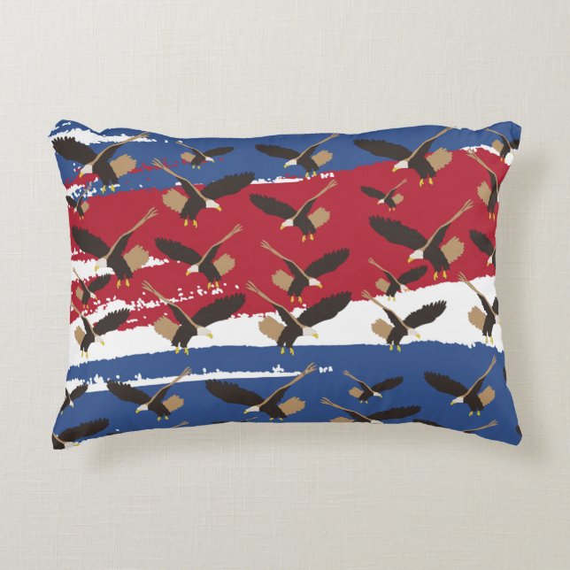 Eagle Bird USA Patriotic American Flag   Accent Pillow (Front)