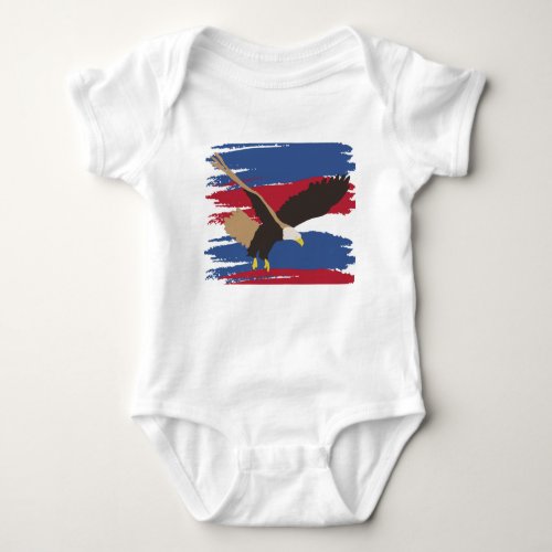 Eagle Bird USA Patriotic American Flag  Baby Bodysuit