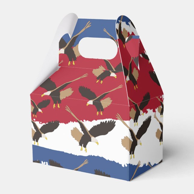 Eagle Bird USA Patriotic American Flag  Favor Boxes (Front Side)