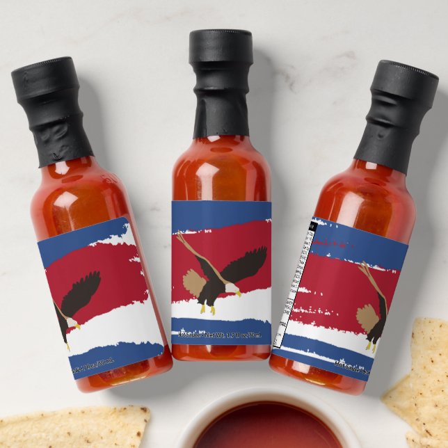 Eagle Bird USA Patriotic American Flag  Hot Sauces (Laydown)