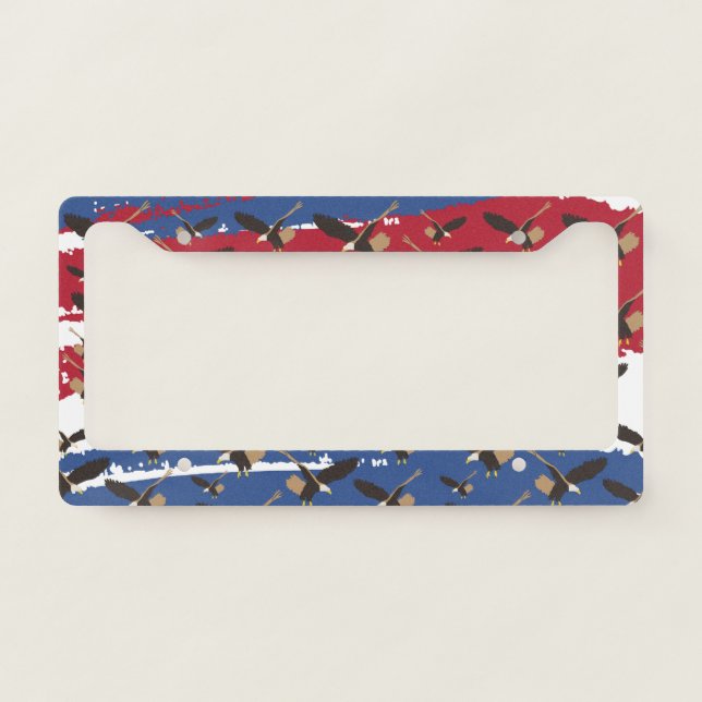 Eagle Bird USA Patriotic American Flag   License Plate Frame (Front)