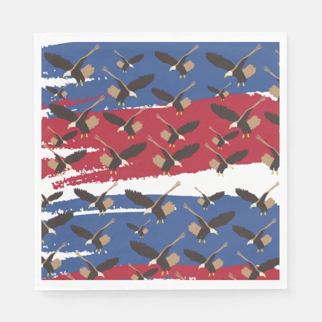 Eagle Bird USA Patriotic American Flag Napkins (Front)