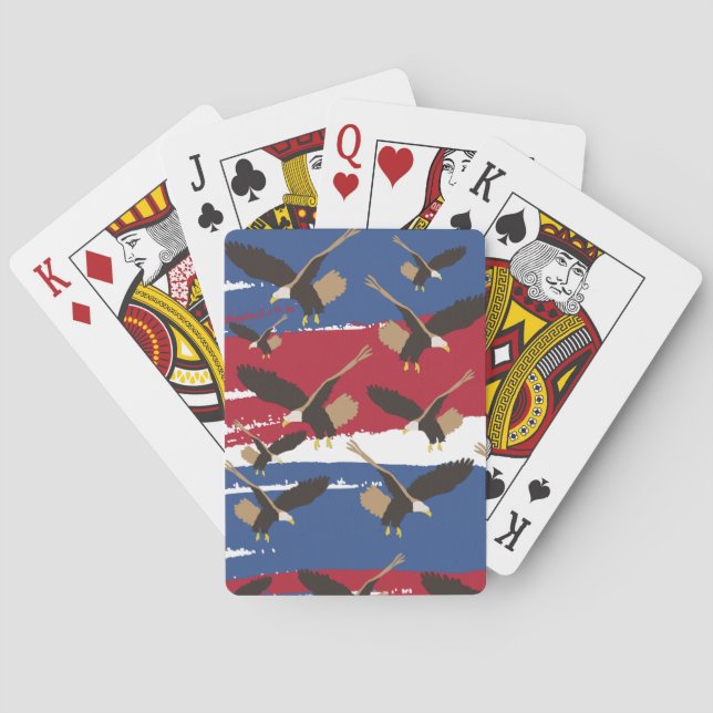 Eagle Bird USA Patriotic American Flag   Poker Cards (Back)