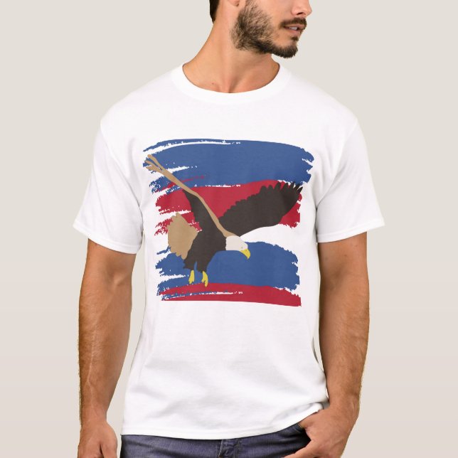 Eagle Bird USA Patriotic American Flag  T-Shirt (Front)