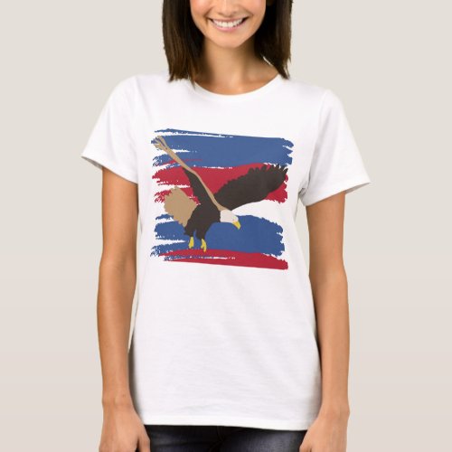 Eagle Bird USA Patriotic American Flag  T_Shirt