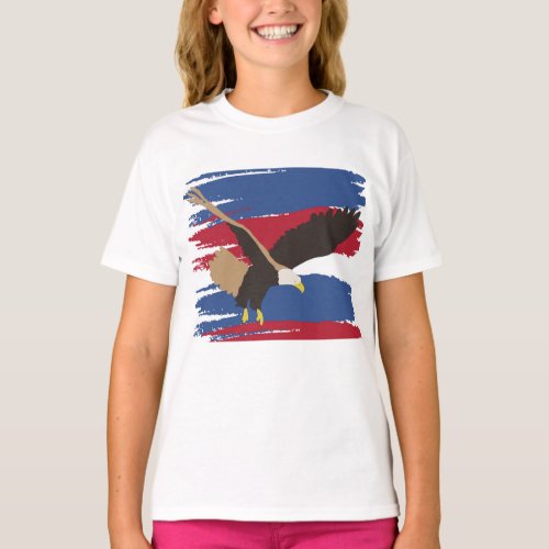 Eagle Bird USA Patriotic American Flag  T_Shirt