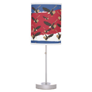 Eagle Bird USA Patriotic American Flag Table Lamp