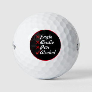 Eagle Birdie Par Alcohol  2 Golf Humor Balls