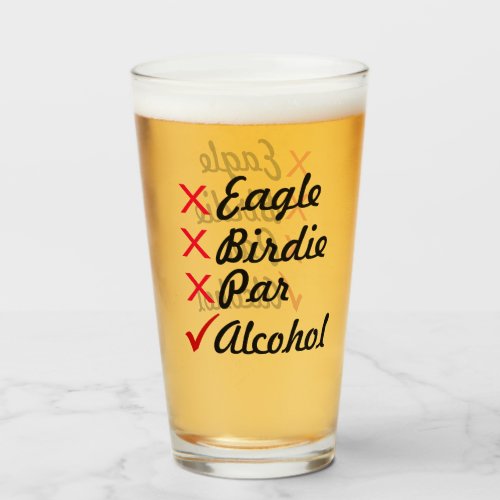 Eagle Birdie Par Alcohol Humor Glass