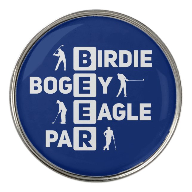 Eagle Birdie Par Bogey Beer funny  Golf Ball Marker (Front)