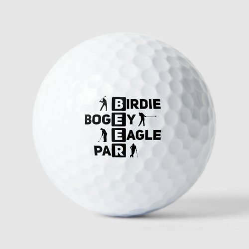 Eagle Birdie Par Bogey Beer funny  Golf Balls