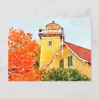 Eagle Bluff Lighthouse  Door County  Wisconsin Postcard by elizme1 at Zazzle