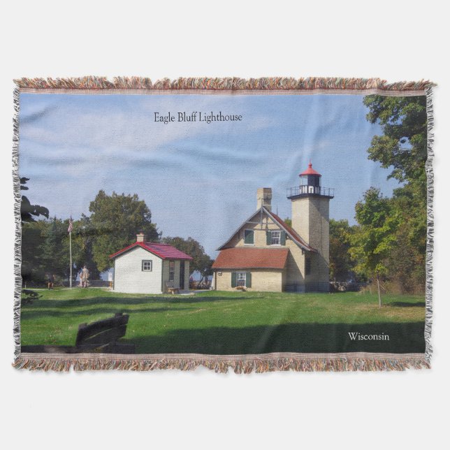 Eagle Bluff Lighthouse throw blanket (Front)