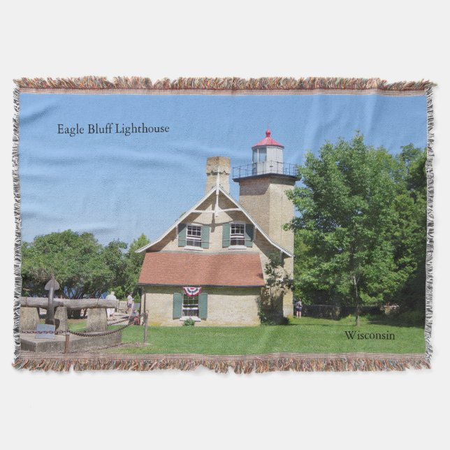 Eagle Bluff Lighthouse woven blanket (Front)