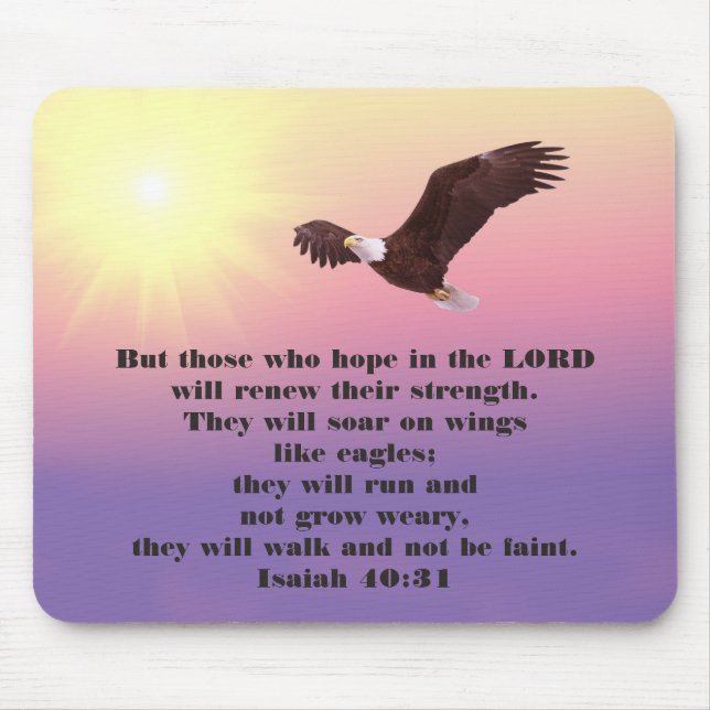 Eagle Christian Bible Verse Soar on Wings Mouse Pad (Front)