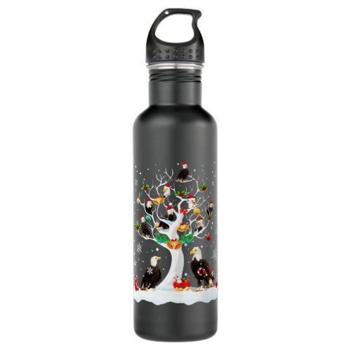 Eagle Christmas On Winter Tree Goat Lover Matching Stainless Steel Water Bottle