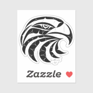 Eagle clean cut portrait Native American art Sticker