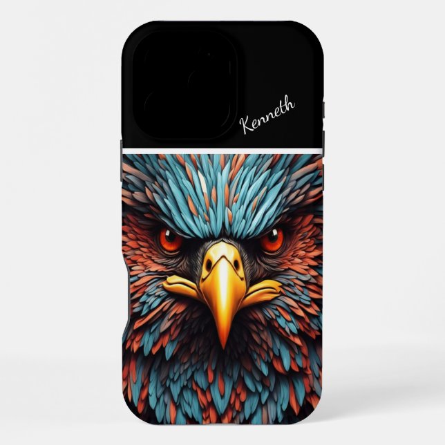 Eagle Close-Up Eagle's Fiery Gaze Iphone Case (Back)