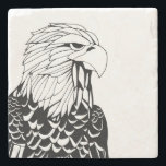 Eagle Coaster<br><div class="desc">Eagle proudly waits on this classy stone coaster. Customize with with name, course number or other text.</div>