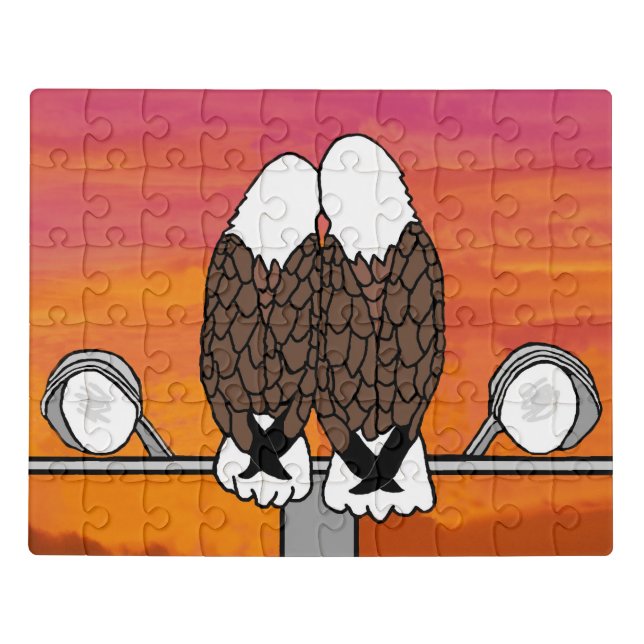 Eagle Couple Joe & Marilyn Watch the Sun Set Jigsaw Puzzle (Puzzle Horizontal)