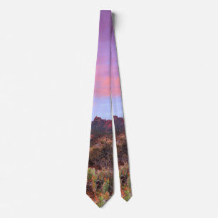 Eagle Crags Utah Sunset Landscape Neck Tie