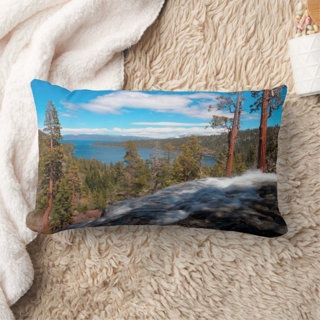 Eagle Creek Falls, South Lake Tahoe Lumbar Pillow (Blanket)