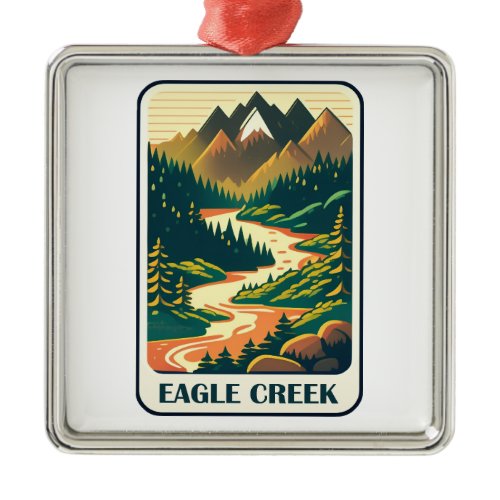 Eagle Creek Oregon Colors Metal Ornament