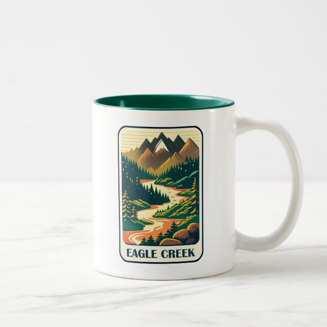 Eagle Creek Oregon Colors Two-Tone Coffee Mug (Right)