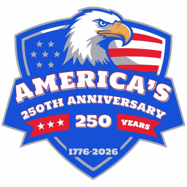 Eagle Crest Badge—United States 250 Tribute Pride Cutout (Front)