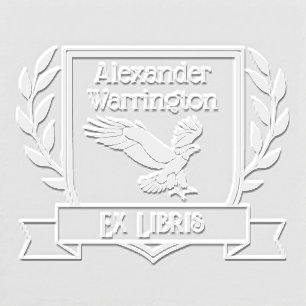 Eagle Crest Ribbon Ex Libris Library Book Name Embosser