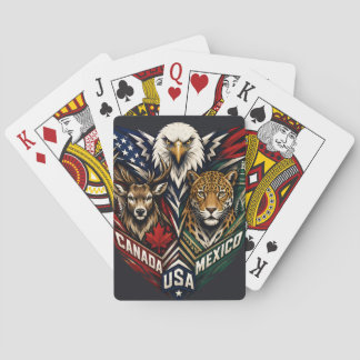 Eagle Deer Jaguar Nature Art Poker Cards